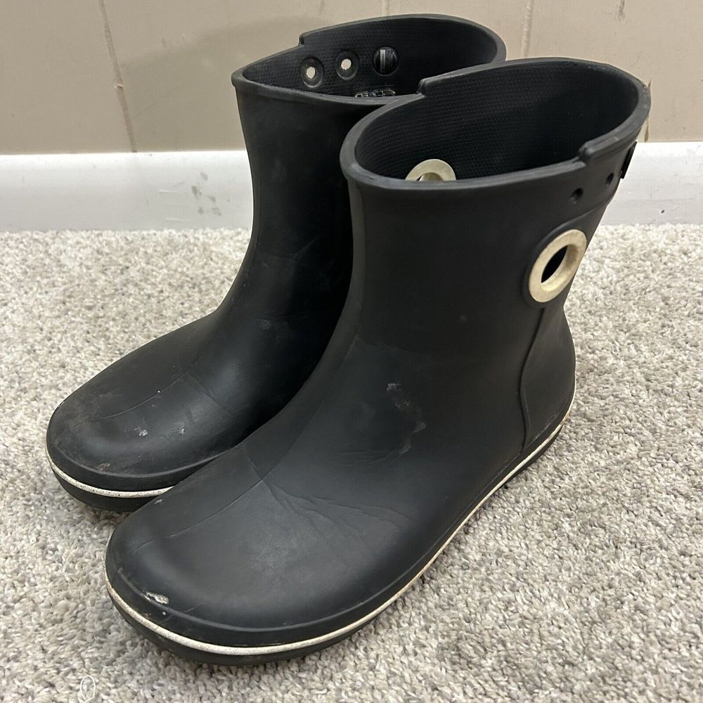 Crocs Jaunt Shorty Boots Women's Size 9 Black Rain Ankle Booties